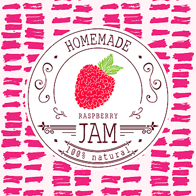 JPG 해외이미지 분홍색 일러스트 사람없음 라벨 직선 산딸기 원형프레임 과일잼 반복무늬 프레임일러스트 홈메이드 해외일러스트 선 컬러 과일 프레임 원형 잼 만들기 파일형식 이미지허브