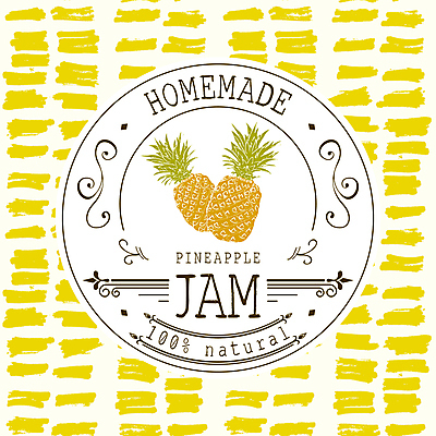 JPG 해외이미지 일러스트 사람없음 노란색 라벨 파인애플 직선 원형프레임 과일잼 반복무늬 프레임일러스트 홈메이드 해외일러스트 선 컬러 과일 프레임 원형 잼 열대과일 만들기 파일형식 이미지허브