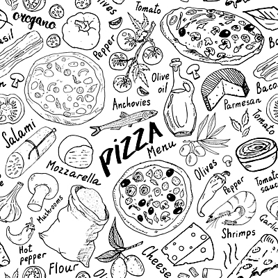 JPG 해외이미지 디자인 백그라운드 패턴 토마토 일러스트 고추 치즈 새우 피자 패스트푸드 사람없음 버섯 패턴백그라운드 소시지 올리브오일 올리브 밀가루 손그림 토마토소스 모짜렐라치즈 살라미 페퍼로니 해외일러스트 해외포토 포토 열매 무늬 채소 유제품 서양음식 갑각류 소스_음식 가공식품 기름_음식 인스턴트 가루 파일형식 이미지허브