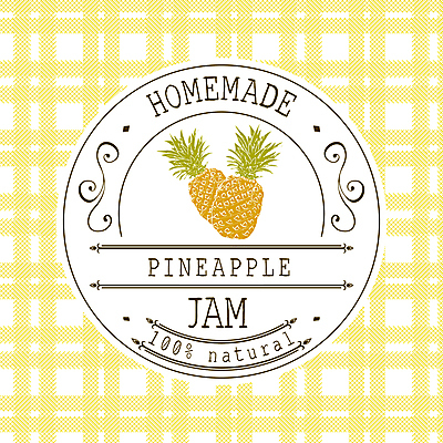 JPG 해외이미지 일러스트 사람없음 노란색 라벨 파인애플 체크무늬 원형프레임 과일잼 프레임일러스트 홈메이드 해외일러스트 컬러 무늬 과일 프레임 원형 잼 열대과일 만들기 파일형식 이미지허브