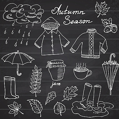 JPG 해외이미지 일러스트 우산 나뭇잎 장화 타이포그라피 사람없음 가을 낙서 찻잔 잼 빗방울 스웨터 그림 우비 도토리 비구름 해외일러스트 문자 옷 계절 신발 상의 잎 잔 견과류 비_날씨 소스_음식 먹구름 파일형식 구름_자연 이미지허브