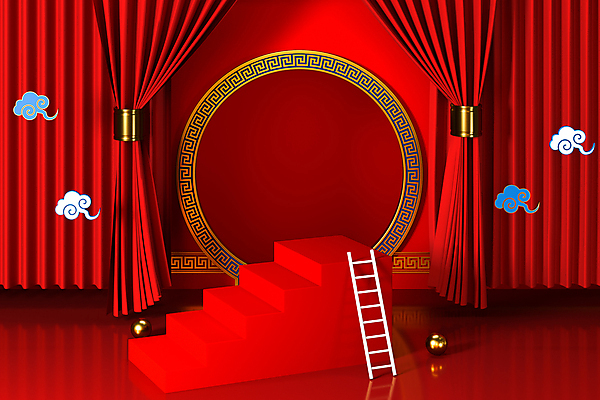 포토 JPG 해외이미지 백그라운드 사다리 사람없음 빨간색 3D 계단 공간 커튼 원형 구름문양 중국전통 입체도형 스타일 해외포토 도형 전통 문양 컬러 중국 도구 입체 디지털합성 파일형식 구름_자연 이미지허브