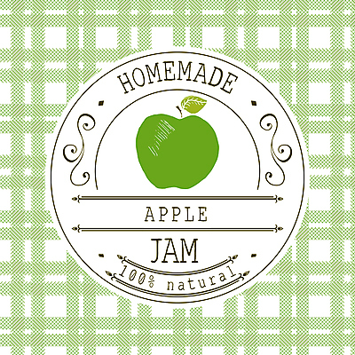 JPG 해외이미지 일러스트 사람없음 초록색 라벨 사과 체크무늬 청사과 원형프레임 과일잼 프레임일러스트 홈메이드 해외일러스트 컬러 무늬 과일 프레임 원형 잼 만들기 파일형식 이미지허브