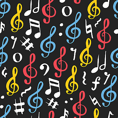JPG 해외이미지 디자인 음악 백그라운드 패턴 음표 일러스트 사람없음 검은색 해외일러스트 기호 컬러 무늬 문화예술 파일형식 이미지허브