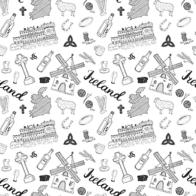 JPG 해외이미지 전통 디자인 유럽 여행 백그라운드 십자가 지도 패턴 일러스트 캘리그라피 맥주 사람없음 세트 풍차 양 행운 클로버 토끼풀 비석 아일랜드 더블린 방앗간 아일랜드지도 위스키 편자 풍차집 해외일러스트 식물 나라 컨셉 무늬 포유류 주류 말발굽 파일형식 이미지허브