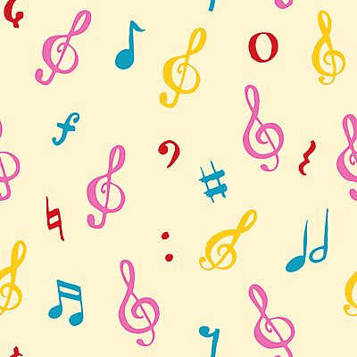 JPG 해외이미지 디자인 음악 백그라운드 패턴 음표 일러스트 사람없음 노란색 해외일러스트 기호 컬러 무늬 문화예술 파일형식 이미지허브