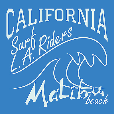 JPG 해외이미지 디자인 파도 일러스트 타이포그라피 사람없음 파란색 빈티지 캘리포니아 해외일러스트 문자 바다 컬러 컨셉 미국 파일형식 이미지허브