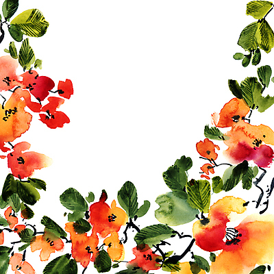 JPG 해외이미지 식물 꽃 일러스트 붓터치 사람없음 뷰티 그림 번짐 해외일러스트 파일형식 효과 이미지허브