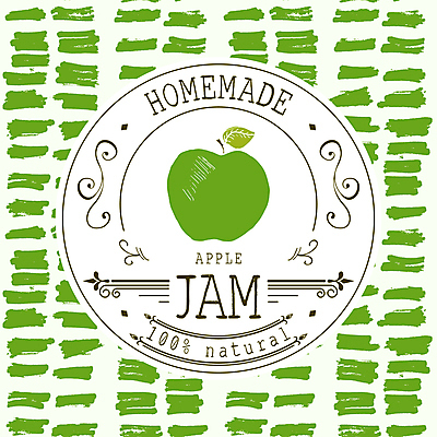 JPG 해외이미지 일러스트 사람없음 초록색 라벨 사과 직선 청사과 원형프레임 과일잼 반복무늬 프레임일러스트 홈메이드 해외일러스트 선 컬러 과일 프레임 원형 잼 만들기 파일형식 이미지허브