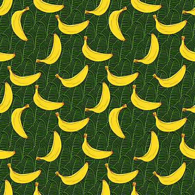 포토 JPG 해외이미지 패턴 바나나 사람없음 노란색 빈티지 스케치 손그림 바나나잎 초록배경 해외포토 컬러 백그라운드 컨셉 잎 무늬 과일 미술 초록색 파일형식 이미지허브