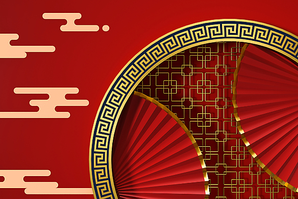 포토 JPG 해외이미지 벽 백그라운드 사람없음 빨간색 전통문양 3D 공간 커튼 원형 중국전통 스타일 해외포토 도형 전통 문양 컬러 중국 디지털합성 파일형식 이미지허브