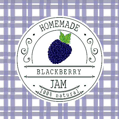 JPG 해외이미지 일러스트 사람없음 라벨 보라색 체크무늬 블랙베리 원형프레임 과일잼 프레임일러스트 홈메이드 해외일러스트 컬러 무늬 과일 프레임 원형 잼 만들기 파일형식 이미지허브