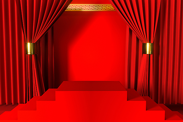 포토 JPG 해외이미지 백그라운드 사람없음 빨간색 3D 계단 공간 커튼 중국전통 단상 스타일 해외포토 전통 컬러 중국 디지털합성 파일형식 이미지허브