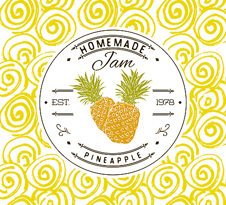 JPG 해외이미지 곡선 일러스트 사람없음 노란색 라벨 회오리 파인애플 원형프레임 과일잼 프레임일러스트 홈메이드 해외일러스트 선 컬러 과일 프레임 원형 잼 열대과일 만들기 파일형식 이미지허브