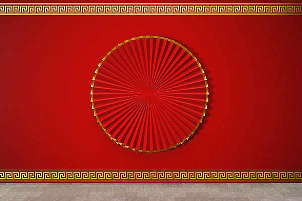 포토 JPG 해외이미지 벽 백그라운드 사람없음 빨간색 3D 공간 원형 중국전통 스타일 해외포토 도형 전통 컬러 중국 디지털합성 파일형식 이미지허브