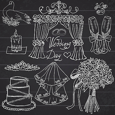 JPG 해외이미지 리본 부케 일러스트 초 결혼식 면사포 타이포그라피 사람없음 커튼 낙서 웨딩케이크 티아라 그림 비둘기 샴페인잔 결혼반지 3단케이크 해외일러스트 문자 꽃다발 결혼 술잔 조류 왕관 케이크 반지 결혼소품 파일형식 이미지허브