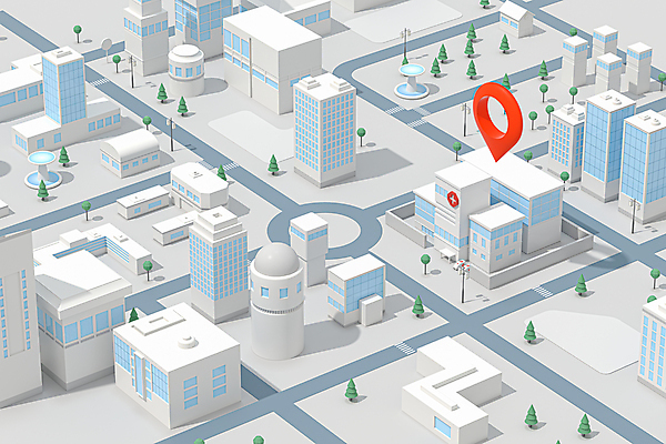 JPG 해외이미지 도로 지도 표시 거리 주택 병원 사람없음 건물 그래픽 3D 의사 긴급 도움 도심 큐브 서비스 위치 지역 GPS 충고 해외포토 포토 건축물 길 컨셉 의학 교통시설 의료진 도시 디지털합성 파일형식 이미지허브