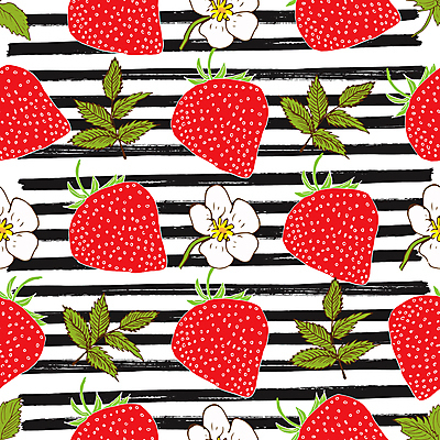 포토 JPG 해외이미지 패턴 딸기 사람없음 빈티지 스케치 손그림 가로줄 딸기꽃 딸기잎 해외포토 꽃 선 컨셉 잎 무늬 과일 미술 파일형식 이미지허브