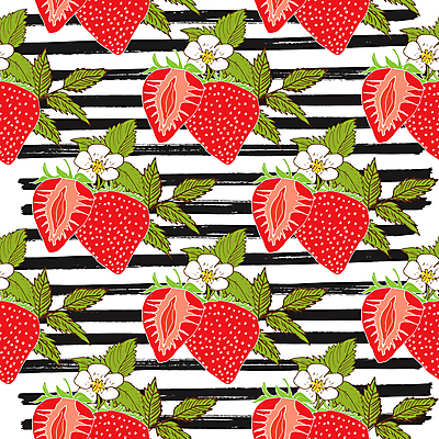포토 JPG 해외이미지 패턴 딸기 단면 사람없음 빈티지 스케치 손그림 가로줄 딸기꽃 딸기잎 해외포토 꽃 선 컨셉 잎 무늬 과일 미술 파일형식 이미지허브