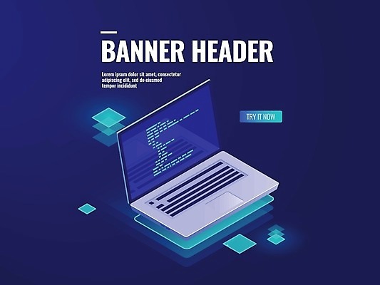 EPS 해외이미지 일러스트 관리 사람없음 노트북 디지털 스크린 과학기술 남색 스마트 아이소메트릭 코딩 해외일러스트 컬러 컨셉 기술 전자제품 컴퓨터교육 파일형식 벡터 이미지허브