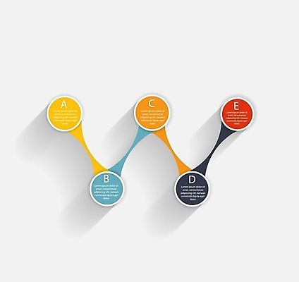 EPS 해외이미지 알파벳 일러스트 비즈니스 사람없음 그래픽 빨간색 파란색 노란색 검은색 인포그래픽 원형 연결 심플 엘리먼트 해외일러스트 도형 영어 컬러 파일형식 벡터 이미지허브