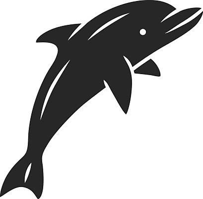 EPS 해외이미지 한마리 일러스트 사람없음 검은색 돌고래 해외일러스트 1 컬러 포유류 수중동물 파일형식 벡터 이미지허브