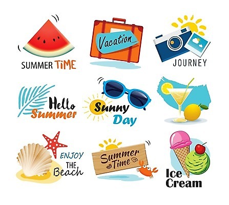 EPS 해외이미지 영어 스티커 잎 일러스트 조개 아이스크림 불가사리 수박 사람없음 세트 선글라스 태양 카메라 여행가방 게 표지판 레몬 레모네이드 해외일러스트 자연요소 식물 문자 안경 가방 과일 어패류 디저트 극피동물 알림판 갑각류 전자제품 에이드 파일형식 벡터 이미지허브