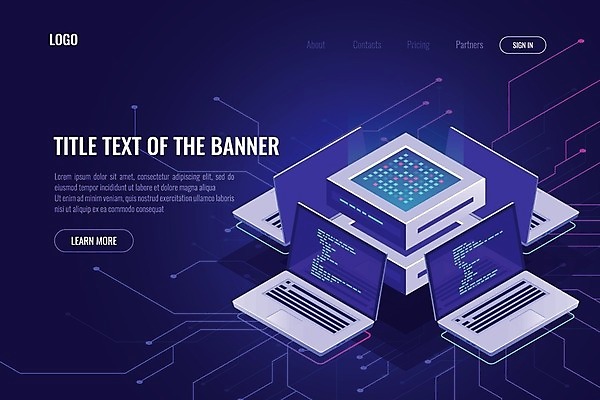 EPS 해외이미지 일러스트 비즈니스 정보기술 사람없음 파란색 노트북 디지털 네트워크 서버 해외일러스트 컬러 기술 전자제품 파일형식 벡터 이미지허브