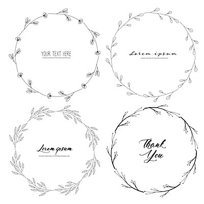 EPS 해외이미지 잎 라인일러스트 일러스트 프레임 타이포그라피 글자캘리그라피 사람없음 세트 원형 라인아트 해외일러스트 도형 식물 문자 선 캘리그라피 파일형식 벡터 이미지허브