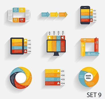 EPS 해외이미지 화살표 일러스트 비즈니스 사람없음 스마트폰 세트 사각형 모니터 인포그래픽 원형 순서 해외일러스트 도형 핸드폰 스마트기기 컴퓨터 파일형식 벡터 이미지허브