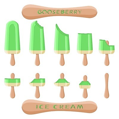 EPS 해외이미지 일러스트 아이스크림 디저트 사람없음 초록색 세트 막대기 해외일러스트 음식 컬러 파일형식 벡터 이미지허브