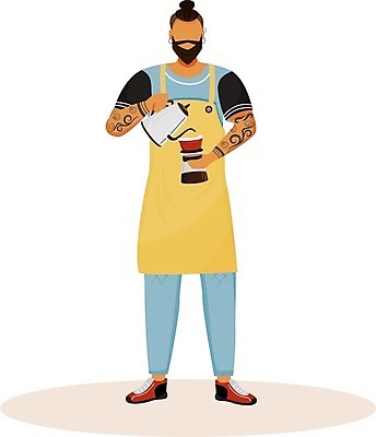 EPS 해외이미지 백인 캐릭터 디자인 남자 유럽 문화 커피 음료 포즈 백그라운드 일러스트 수염 서기 사람 20대 성인 그래픽 컵 30대 상점 웹 앞치마 카페 머그컵 바 플랫 만화 문신 직원 심플 서빙 애니메이션 에스프레소 고립 단절 양조 힙스터 해외일러스트 일러캐릭터 서양인 식기 패션 나라 인터넷 모션 청년 장년 파일형식 벡터 이미지허브