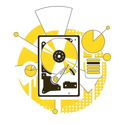 EPS 해외이미지 일러스트 그래프 사람없음 노란색 디지털 자료 CD 스마트 저장 시디플레이어 해외일러스트 컬러 컨셉 전자제품 파일형식 벡터 이미지허브