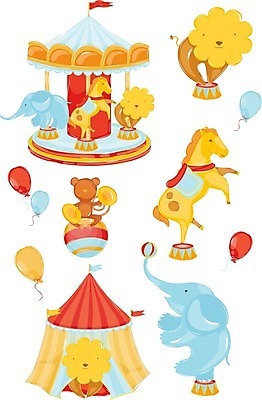 EPS 해외이미지 동물 행복 어린이 일러스트 공 텐트 빨간색 파란색 갈색 노란색 기쁨 원숭이 깃발 아기 칼 사자 서커스 플라스틱 긍정 광택 회전목마 안장 신발장 쓰다듬기 해외일러스트 감정 컬러 컨셉 포유류 모션 재질 캠핑도구 사람 놀이기구 파일형식 벡터 이미지허브