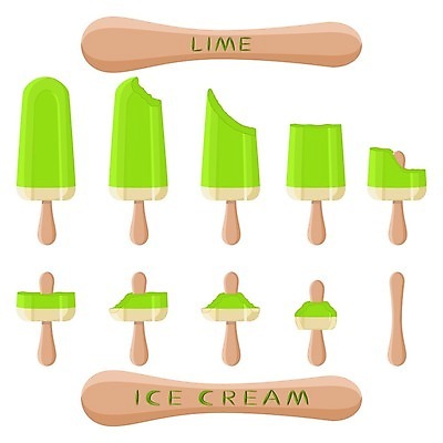 EPS 해외이미지 일러스트 아이스크림 디저트 사람없음 초록색 세트 막대기 해외일러스트 음식 컬러 파일형식 벡터 이미지허브