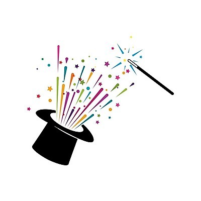 EPS 해외이미지 별 일러스트 사람없음 마술 마술봉 마술사모자 마술쇼 해외일러스트 자연요소 모자_잡화 마술도구 파일형식 벡터 이미지허브