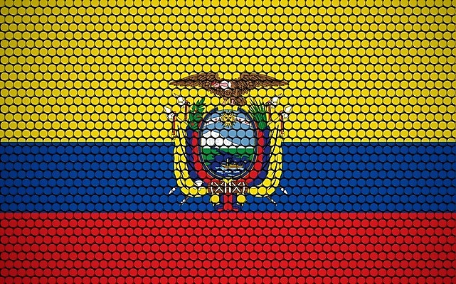 EPS 해외이미지 디자인 배너 여행 백그라운드 패턴 일러스트 벽지 표면 추상 미래 그래픽 장식 빨간색 파란색 빛 노란색 줄무늬 손상 깃발 원형 심볼 사인 질감 모자이크 에콰도르 방패 애국심 독립 전국 해외일러스트 도형 컬러 컨셉 무늬 남아메리카 파일형식 벡터 이미지허브