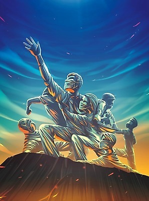 EPS 해외이미지 일러스트 노동자 함께함 싸움 격려 천연기념물 명예 지원 투쟁 헬프 해외일러스트 직업 감정 컨셉 모션 도움 파일형식 벡터 이미지허브