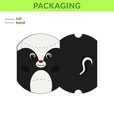 EPS 해외이미지 일러스트 사람없음 종이접기 DIY 스컹크 전개도 해외일러스트 종이 취미 접기 파일형식 벡터 이미지허브