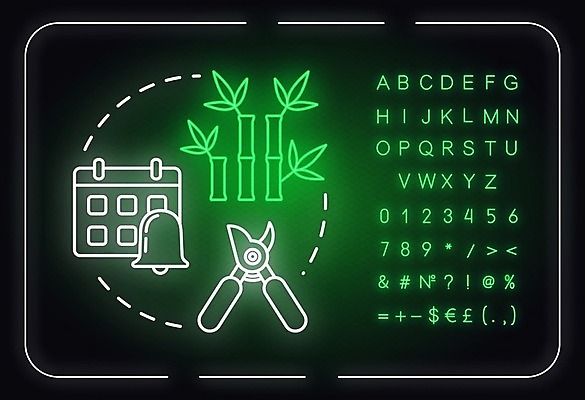 EPS 해외이미지 일러스트 사람없음 달력 네온 죽순 알림종 정원가위 화초가위 해외일러스트 가위_도구 파일형식 벡터 이미지허브
