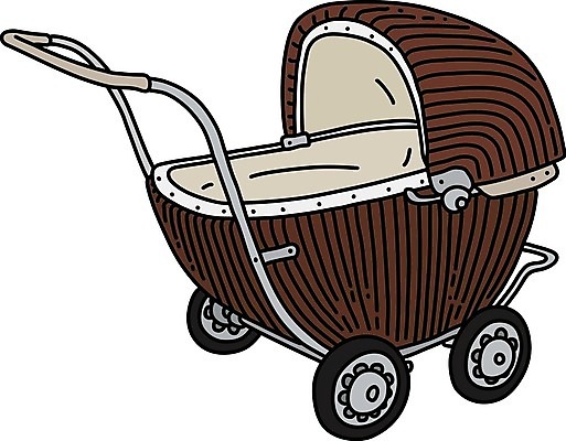 EPS 해외이미지 어린이 일러스트 베개 엄마 갈색 카트 산책 이불 수확 흰색 아기 신생아 잠 클래식 만화 크림 복고 유모차 옛날 해외일러스트 컬러 컨셉 농업 가족 침구 휴식 사람 아기용품 파일형식 벡터 이미지허브
