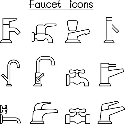 EPS 해외이미지 디자인 실루엣 선 일러스트 가정 손잡이 그래픽 물 세트 주방 검은색 목욕 방 장비 욕실 위생 빨래 청소 수집 심볼 받침대 오브젝트 싱크대 수도꼭지 화장실 고립 배관공 변기통 얇은 위생관리 공급 스타일 해외일러스트 자연요소 컬러 가사 촬영기법 관리 청결 개수대 파일형식 벡터 이미지허브
