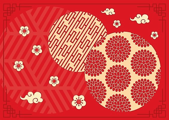 EPS 해외이미지 구름 템플릿 전통 디자인 배너 꽃 아시아 종이 백그라운드 꽃무늬 패턴 일러스트 벽지 휴가 프레임 미술 동양인 그래픽 장식 빨간색 노란색 일본 중국 봄 축하 인사 원형 신용카드 플랫 복고 초대 엘리먼트 스타일 해외일러스트 자연요소 도형 식물 계절 나라 컬러 컨셉 무늬 문화예술 인종 금융 예절 파일형식 벡터 이미지허브