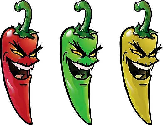 EPS 해외이미지 음식 일러스트 재료 3 웃음 빨간색 초록색 노란색 뜨거움 만화 향신료 그림 매움 나쁜 해외일러스트 컬러 표정 맛 향미료 파일형식 벡터 이미지허브