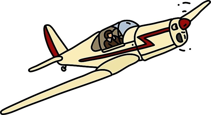 EPS 해외이미지 일러스트 비행기 사람없음 빈티지 프로펠러 경비행기 해외일러스트 컨셉 항공교통 대중교통 파일형식 벡터 이미지허브