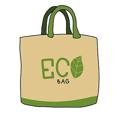EPS 해외이미지 디자인 일러스트 자연 나뭇잎 사랑 사람없음 자연보호 에코 에코백 해외일러스트 감정 잎 가방 환경 보호 생태계 파일형식 벡터 이미지허브