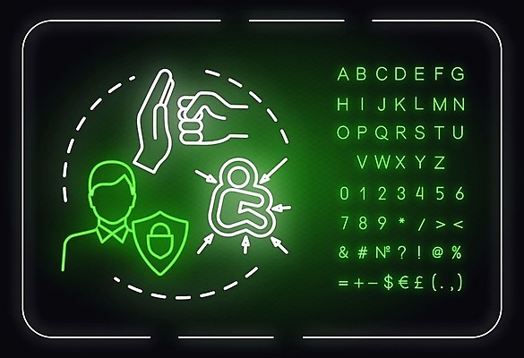 EPS 해외이미지 손 화살표 일러스트 사람모양 사람없음 보호 네온 전략 방어벽 해외일러스트 모양 컨셉 신체부위 파일형식 벡터 이미지허브