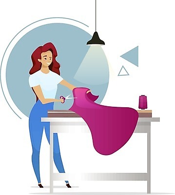 EPS 해외이미지 백인 캐릭터 디자인 옷 여자 산업 백그라운드 컨셉 일러스트 비즈니스 사람 그래픽 유행 흰색 직물 플랫 실 바느질 디자이너 만화 자르기 심플 지역 수공예 재단 재단사 고립 솜씨 핸드메이드 해외일러스트 일러캐릭터 서양인 직업 컬러 모션 공예 파일형식 벡터 이미지허브