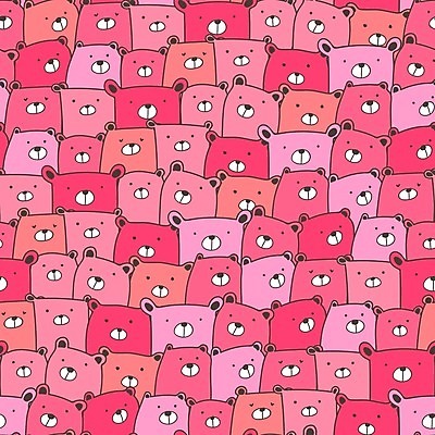 EPS 해외이미지 디자인 분홍색 백그라운드 패턴 일러스트 곰 사람없음 귀여움 패턴백그라운드 해외일러스트 동물 컬러 컨셉 무늬 포유류 파일형식 벡터 이미지허브