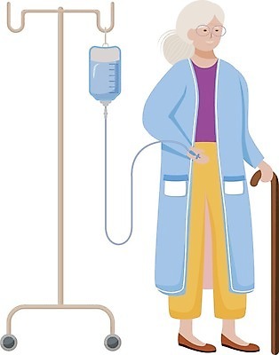 EPS 해외이미지 전신 여자 노년 할머니 하늘색 일러스트 지팡이 건강 한명 치료 약 걷기 환자 잡기 질병 헬프 노인여자한명만 해외일러스트 1 의학 모션 사람 성인 파란색 도움 여자한명만 노인여자만 파일형식 벡터 이미지허브